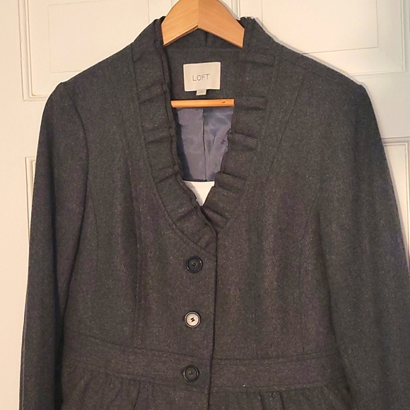 LOFT Wool Gray Blazer - Picture 3 of 5